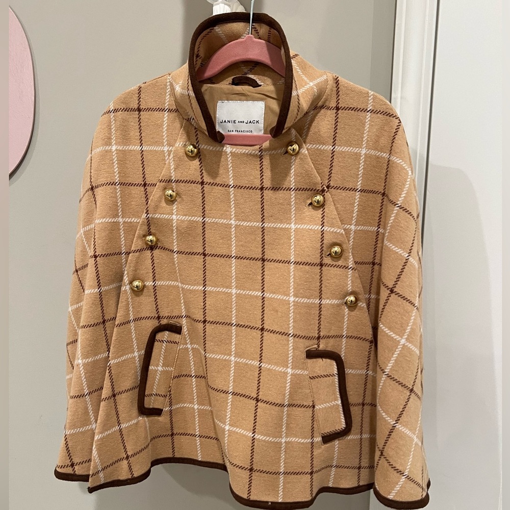 Tan plaid cape Janie & Jack